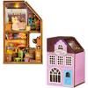 Moin Moin Dollhouse Miniature DIY Kit Arrange and Stack As You Colorful Town with and Removable Front LED Antique Style Craft 2306dh396 Set, Like,