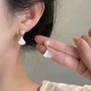 Elegant Fan-Shaped Pearl Stud Earrings for Women - Light Luxury and Versatile Design