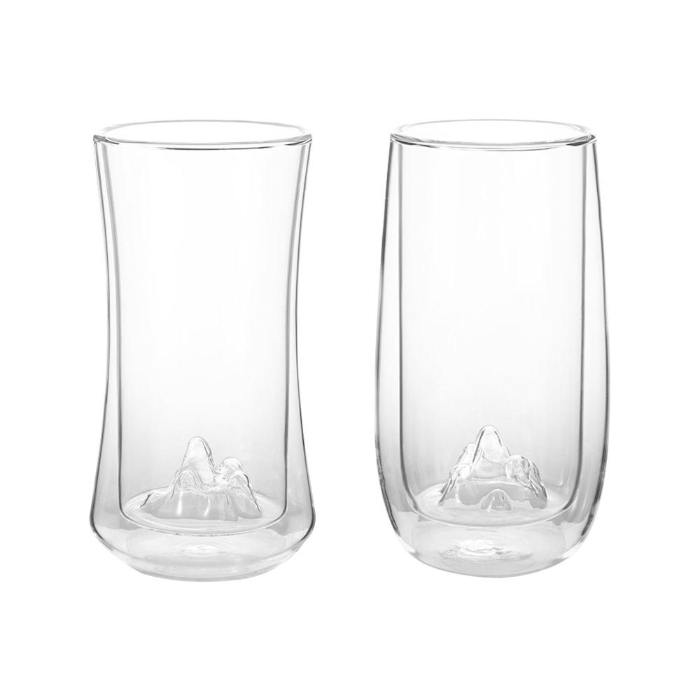 Mountain Shape Double Wall Glass Cups 300ml Coffee Cup Fashion Clear Tea Mug  Office