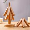 Home Kitchen Tree Shape Trivet Set Coaster Wooden Placemats For Insulation Wood Hot Pads Insulation Anti Scald Mat Table Mat