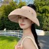 Small Pearl Big Eaves Empty Top Shell Hat Women's Summer Travel Sun Protection Fresh and Elegant Sun Hat Headband Sun Hat