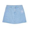 New MLB SS24 New York Yankees Denim Short Skirts Women's Light Blue 3FDSB0343-50BLL