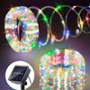 5/10/20M Solar Flower Wreath Tube Rope Light Fairy LED Light String Wedding Outdoor Garden Fence Landscape Lighting
