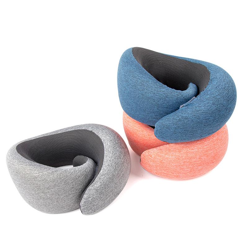 U-Shaped Memory Foam Travel Neck Support Pillow - Portable and Storable Snail Design