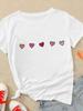 (Asian Size) Women T Shirt Love Cartoon Trend Style Cute Short Sleeve Tee Top Clothing Fashion Print Lady Casual Female Graphic T-shirts