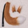 Fox Ears Tail Set Handmade Plush Animal Cosplay Props Realistic Design Role
