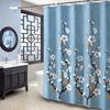 Shower Curtains 180cm Floral Print Elegant with Grommets Curtain for Bathroom Waterproof Fabric with Hooks Decorative Spa Hotel