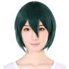 Full Lots of Green Heat Wig with [Fujitatsu] Wig, Short, Cosplay, Wig, Bob, Cross-dressing, Straight, Hair, Hair, Resistant, Net, E02-T5914