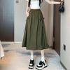 Summer 2025 Women's Drawstring High-Waist A-Line Workwear Skirt