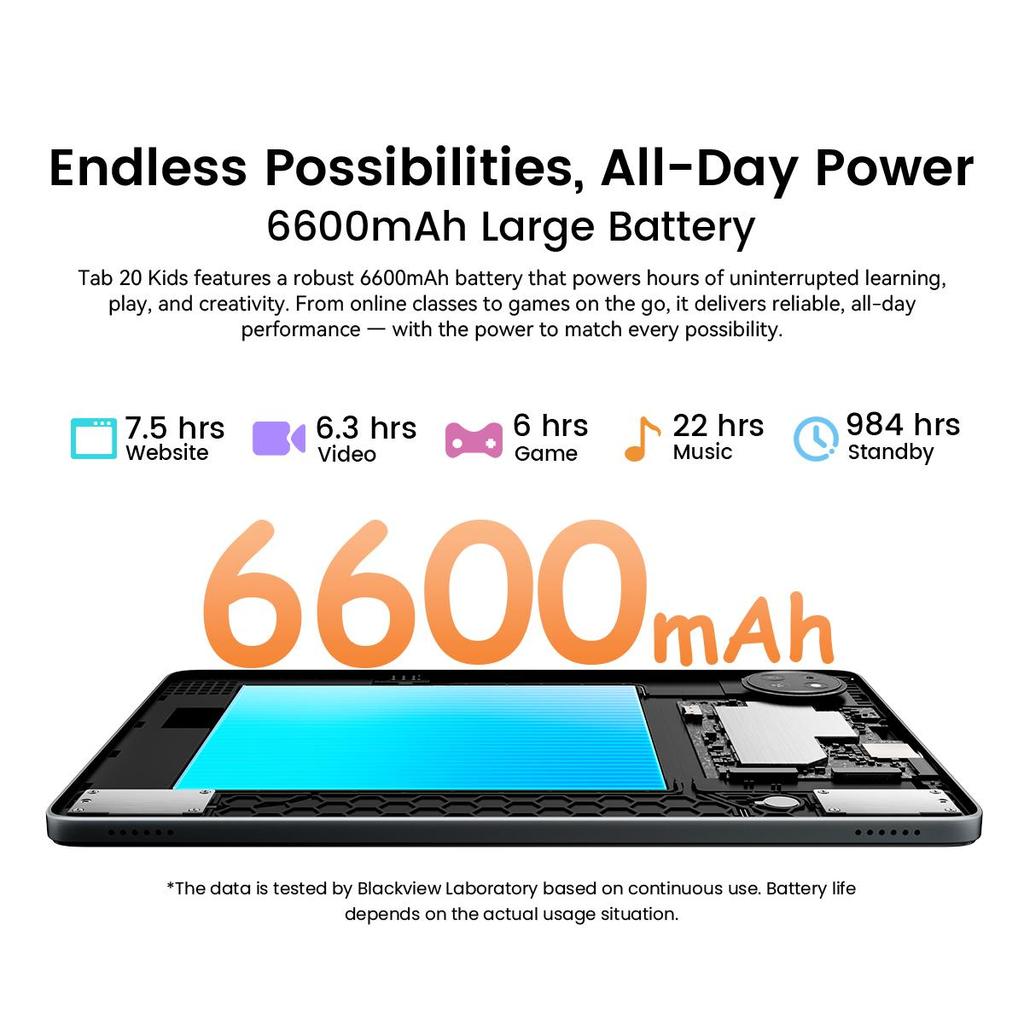 Blackview Tab 20 Kids Tablet Android 15 10.1inch 4GB RAM 64GB ROM 6600mAh Battery Tablets