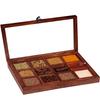 Twelve Blends Spice Box with 12 Containers Spoon In Sheesham Wood Spice Box Set for Kitchen Masala Spice Boxes Masala Dani Namak Dani Dabba