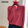 Autumn Women's Stacked Neck Knit Sweater Long Sleeve Women's Solid Color Tops