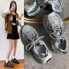 Summer New Ins Fashionable Platform Casual Silver Dad Shoes Heightened Sneakers Women's Shoes Running Shoes