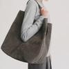 Retro Suede Leather Bucket Bag - Women's Large Capacity Commuter Tote with Frosted Cowhide Design