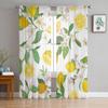 Tropical Fruit Lemon Tulle Sheer Window Curtains For Living Room The Bedroom Modern Chiffon Voile Organza Curtains Decor Drapes