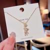 Lovely Bear Necklaces for Women Cubic Zircon Inlaid Golden Neck Chain Female Necklaces Cute Jewelry Pendant