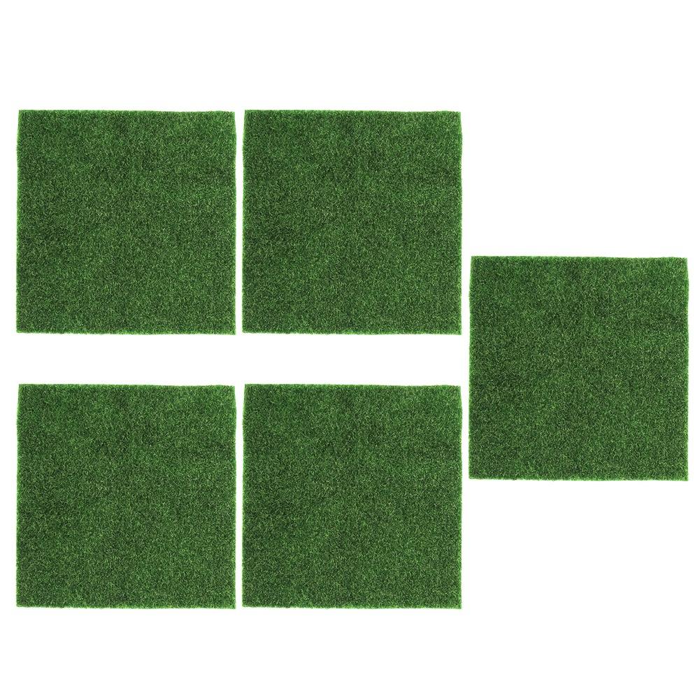 5Pcs SquareShaped Garden Artificial Grass Lawn Turf DIY Miniature Landscape Decoration 30x30cm