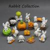 Cute Rabbit Bunny Ornament Resin Home Mini Bunny Miniature Figurines Miniature Landscape Decoration Home Easter Decoration