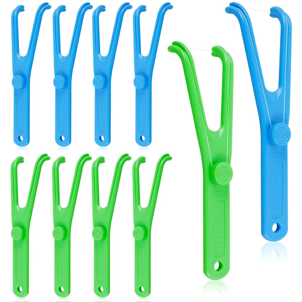 10/20Pcs Dental Floss Holder Y Shape Plastic Dental Floss Rack Reusable Pick Holder Teeth Clean Care Tool Without Dental Floss