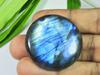 37X37MM Blue Labradorite Round Shape Cabochon Loose Natural Gemstone 90Cts. SK-3909