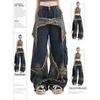 2024 American Retro Wide-Leg Straight Jeans – Summer High Street Style, Loose Fit, Niche Design