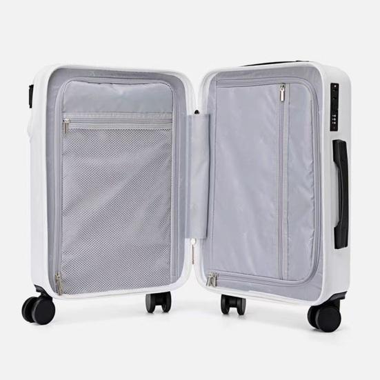 20 Inch Carry-On Suitcase Hard Shell Scratch-resistant Surface with Zipped Pocket USB And Code Lock Silent Spinner Wheel