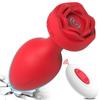Female Rechargeable 10-Frequency Remote Control Vibrating Anal Plug Rose Anal Plugs Vestibular Stimulation Masturbator Erotic Sex Toys