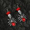 Skull Halloween Earrings Rhinestone Spider Dangle Earrings Pumpkin Ear Studs All Saints' Day