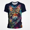 Summer Men's T-shirt Loose Casual O-Neck Short Sleeve Animal The Cat 3d Printed Fashion Children T-shirt Streetwear Oversized Top
