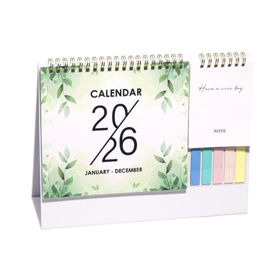 2026 Desk Calendar Small Standing Flip Desktop Calendar Jan. 2026 - Dec. 2026 12 Months Calender with Sticky Note And Memo Pages for Home School