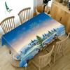 Santa Rectangle Dining Table Tablecloth Blue Christmas Eve Year 'S Tablecloth Home Party Antifouling Decorative Accessories