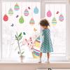 2 Sheets Glass Stickers Double-sided Visual Colorful PVC Easter Cartoon Egg Bunny Electrostatic Pastes for Showcase