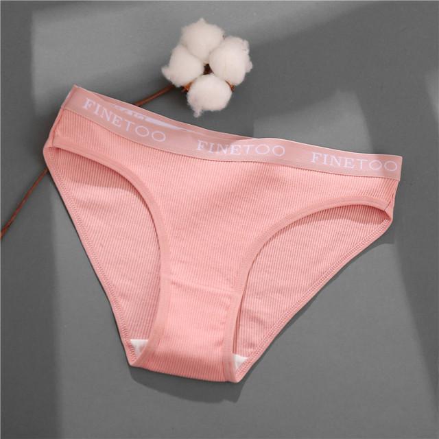 FINETOO 1PC Women's Cotton Panties S-XL Low-Rise Waffle Underwear Sexy Letter Briefs Ladies Comfortable Panties Female Lingerie