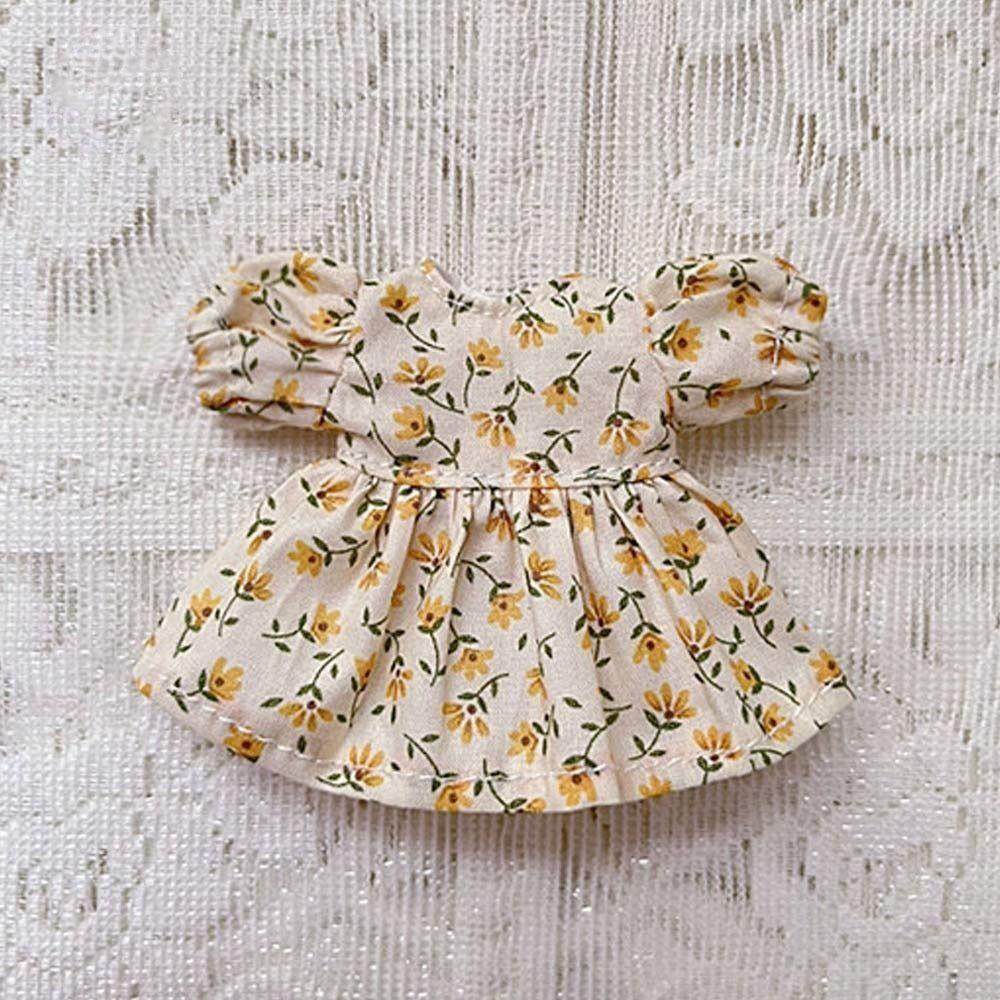 Handmade Printed Dresses Lotus Leaf Sleeve White Cardigan for 1/11 OB11 Dolls/for 1/12 BJD