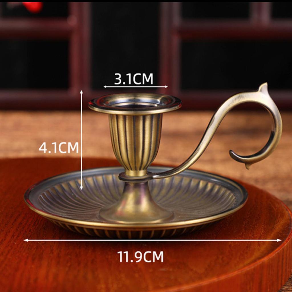 Retro Candle Holder Candlestick Decorative Stand with Base for Holiday Party Decoration