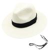 Beach Sun Straw Hat for Women Wide Brim Sun Protection Woven Hat Summer Foldable Packable Roll Up Cap for Travel