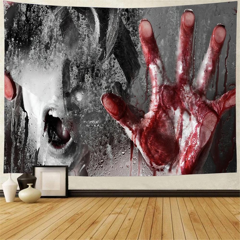 Creepy Halloween Tapestry Horror Ghost Pumpkin Bat Night Horror Ghost Tapestry Home Living Room Room Decoration