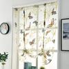 Roman Home Decor Short Sheer Window Treatment Curtain Butterfly Flower