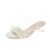 Fashion Transparent Crystal Slippers with High Heels5cm~9cm Fashion Sandals, Summer Beach Casual Thick High Heels Sandals, Women's Shoes