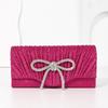 Crystal Bow Evening Clutch - Stylish, Versatile and Durable Ruffled Mini Clutch for Valentine's Day Parties and Formal Events
