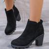 Women Boots Winter Ankle Sexy Fashion Boot Black Chunky High Heels Women Short Boots Female Zip Comfortable Booties for Women