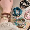 5Pcs Bohemian Multi-Layer Rice Bead Bracelet Wings Pendant Elastic Rope Bracelet Ethnic Style Jewelry