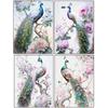 5D DIY Peacock Diamond Colored Animal Full Circle Square Diamond Embroidery Mosaic Cross Embroidery Set Home Decoration Gift