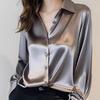 Summer Trend Fashion Women's Casual Elegant Satin Long Sleeved Shirt Office Women's Shirts And Blouses Slim Femal Clothes