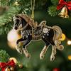 Running Horse Acrylic Decorative Pendant Holiday Christmas Tree 2026 New Year 2D Flat Xmas Pendant Ornament Party Supplies