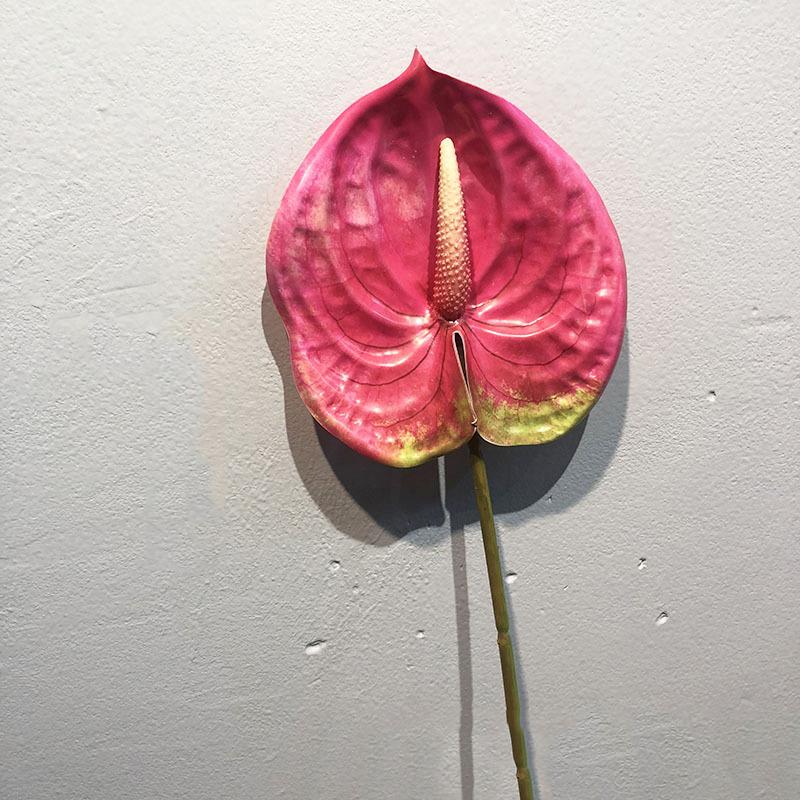 57CM Plastic Fake Single Stem Anthurium Artificial Flowers Artificial Anthurium