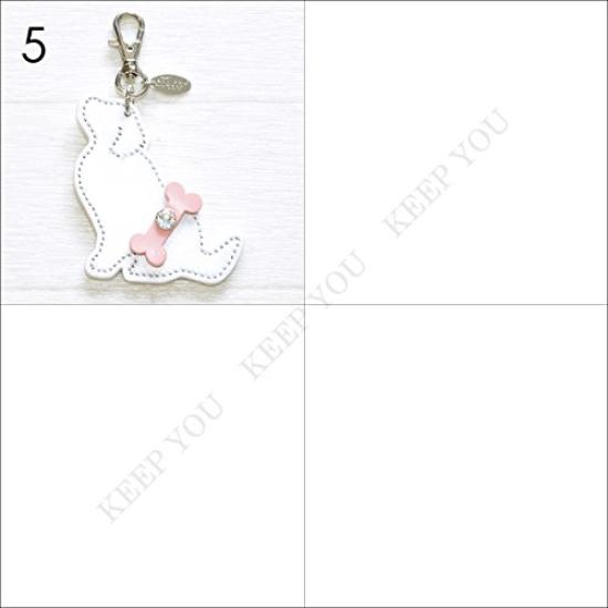 Golden Retriever Charm Cowhide Leather Rhinestone Jeweled Keychain Made In Japan Happy Keyring Bag Charm Labrador Dog Lover Pet Dog [Happy]
