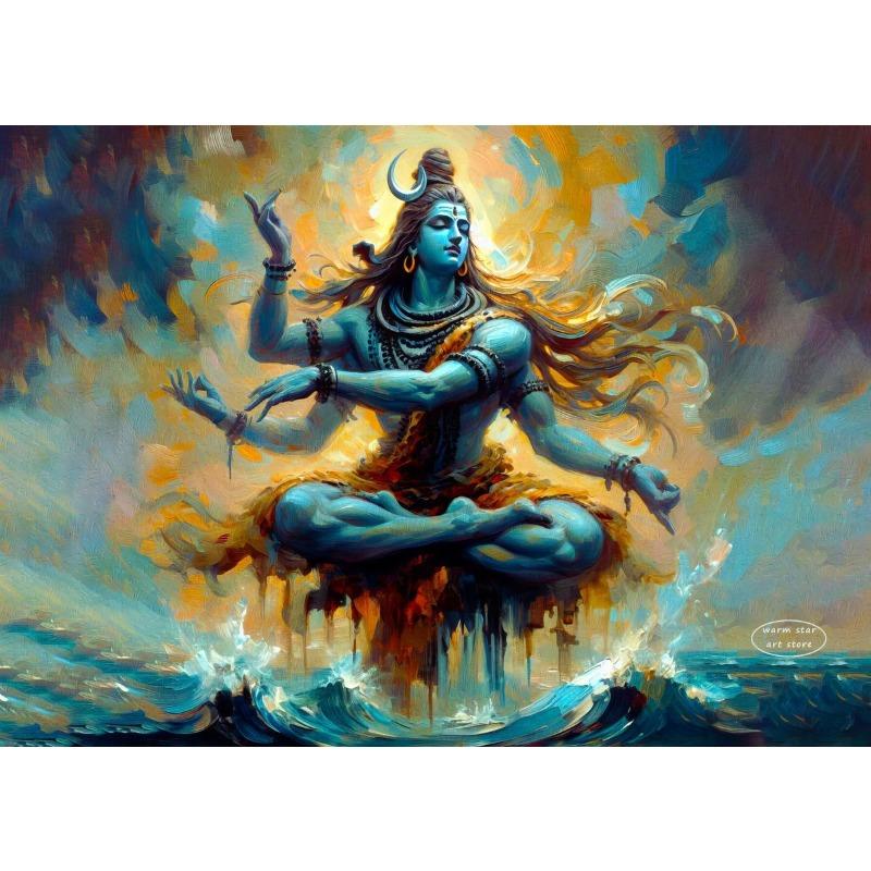 Lord Shiva Hindu Gods Posters Indian God Canvas Painting Pictures for Living Room Religious Wall Art Home Decor Cuadros