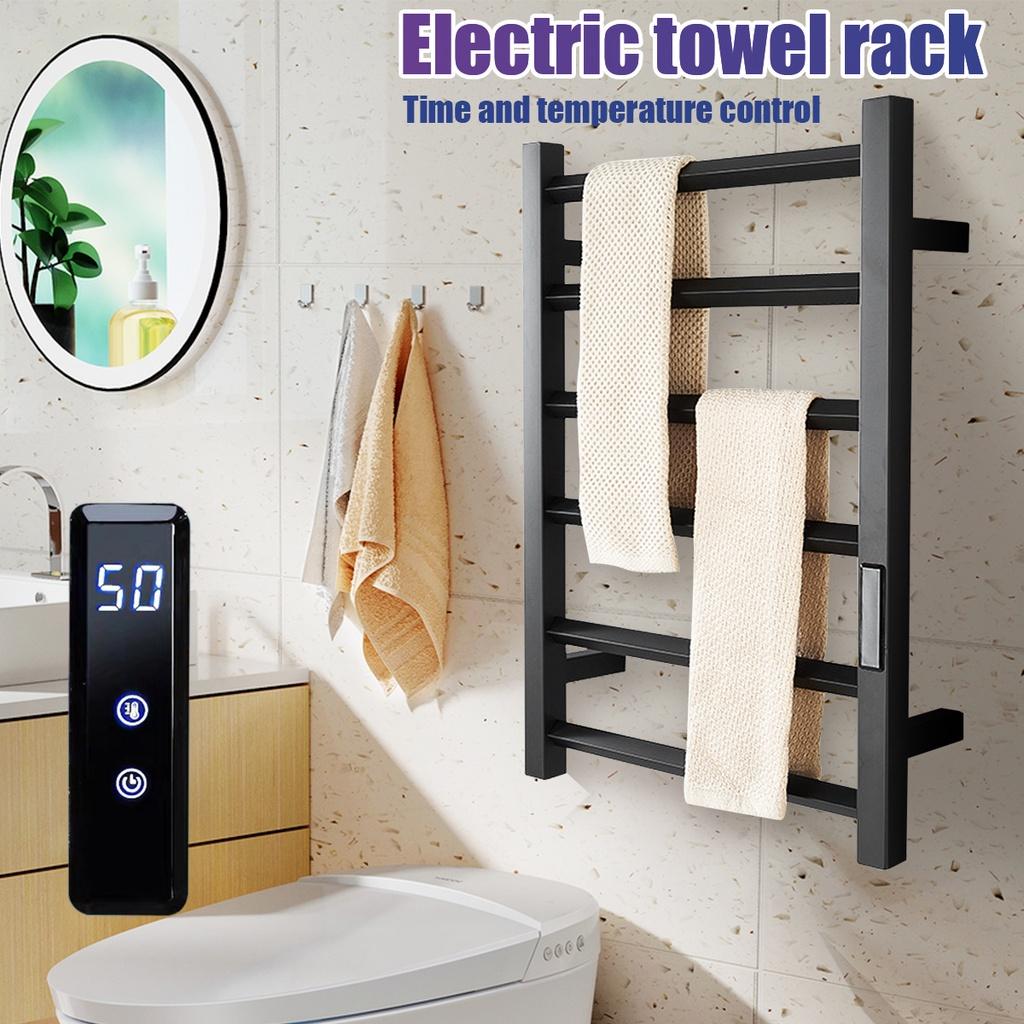 80W IPX5 Waterproof Bathroom 45°~70℃ 304 Stainless Steel Temperature &Time Control Smart Home Heated Towel Rail Electric Towel Rack