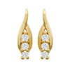 [F1317] - Gold-plated Earrings 'Câlin' Golden White - 14x4 Mm